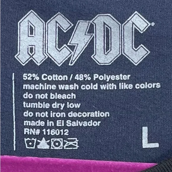 AC/DC Men’s Blue Long Sleeve Band Tee Shirt. Size L - Picture 5 of 5